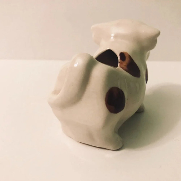 Vintage Lot of 2 Ceramic Cow With Spots Toothpick Holder Japan - Picture 5 of 16